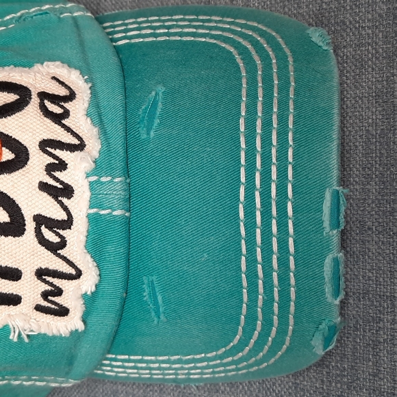 #Dog Momma Baseball Hat Cap Headwear Vintage Look KBETHOS NWOT Teal - Picture 3 of 10